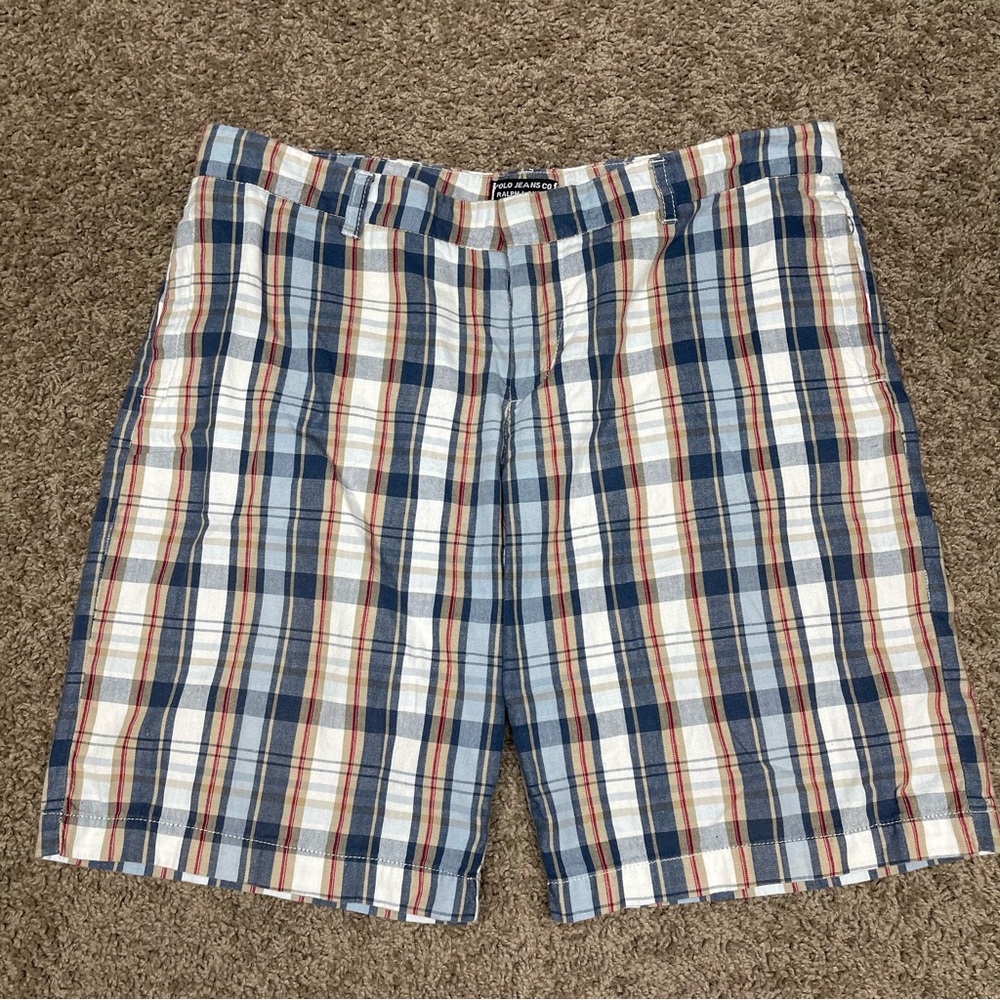 Polo Jeans Ralph Lauren size 12 women’s plaid Bermuda shorts golf preppy classic